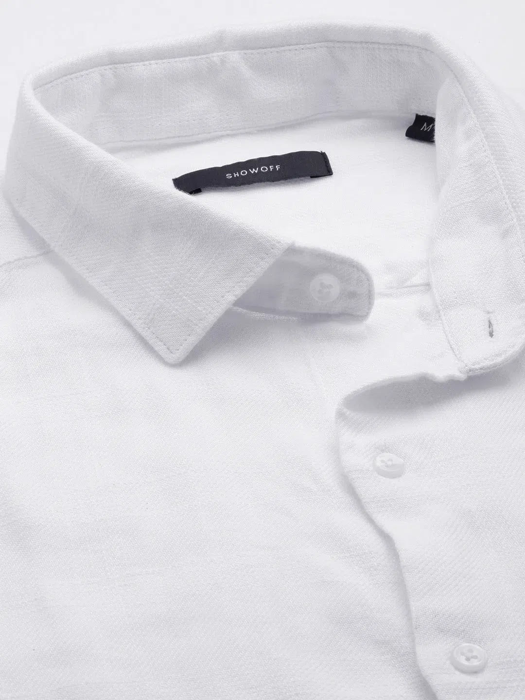 White Solid Mens Shirt - DesiQlo Cotton Casual Shirt