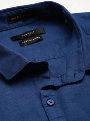 Men Teal Solid Casual Shirt-LARALILEN-3128-Teal