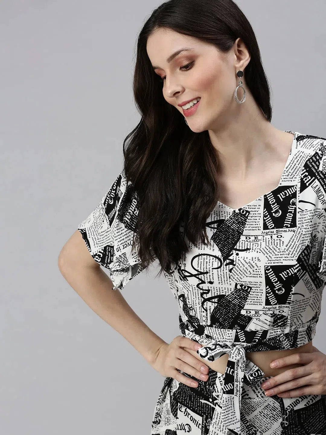 White Printed Co Ord Sets for Women | Viscose Two Piece Sets