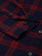 Men Navy Checked Casual Shirt-DALTONCHECKS-4104-Navyblue