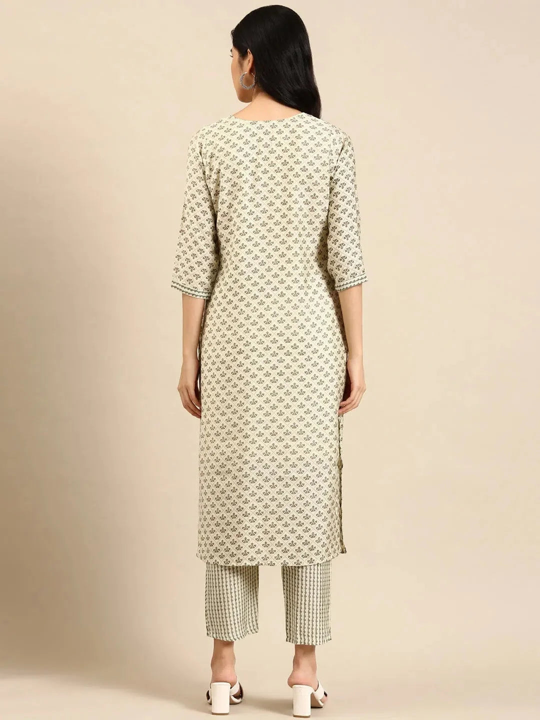 Green Printed Kurta Set | Women's Indian Kurta Sets