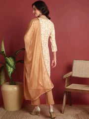 Viscose Abstract Brown Indian Ethnic