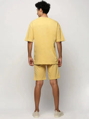 Men Yellow Solid Casual Co ords-EX-699-Mustard