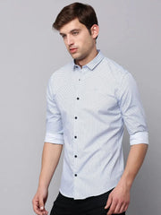 Men Blue Printed Casual Shirt-TKTPRINT-124-Blue
