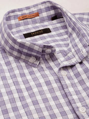 Men Purple Checked Casual Shirt-GROVER-1113-Purple