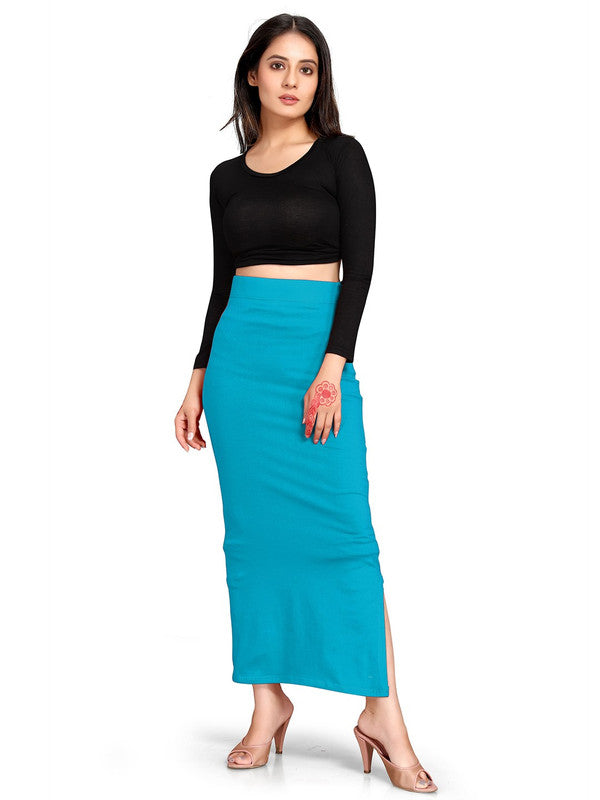 Turquoise Blue Lycra High Rise Saree Shapewear