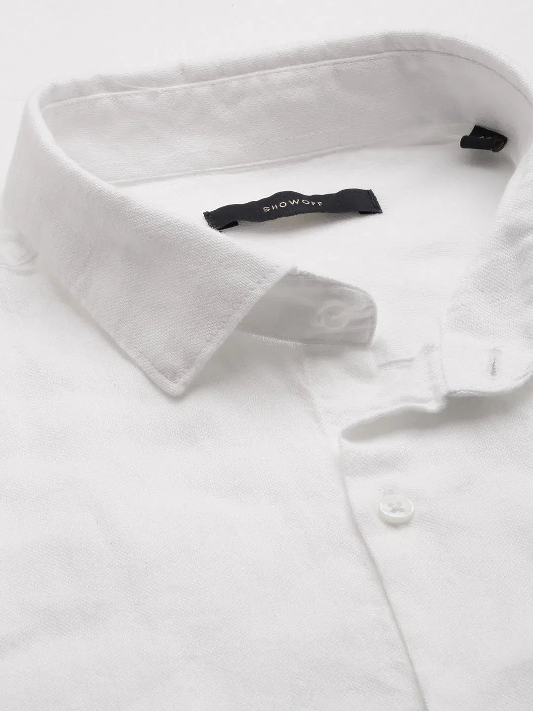 White Cotton Mens Shirt - Solid Casual Formal Shirts - DesiQlo