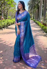 Womens Fashion Ethnic Kanjeevaram Green Color Sarees-MLSHWSA2018GRN