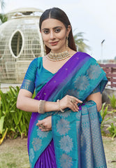 Womens Fashion Ethnic Kanjeevaram Purple Color Sarees-MLSHWSA2016PUP