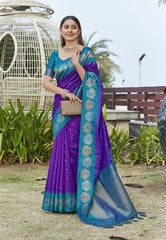 Womens Fashion Ethnic Kanjeevaram Purple Color Sarees-MLSHWSA2016PUP