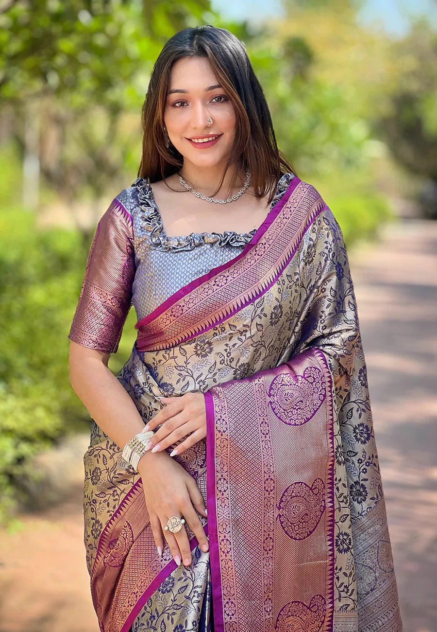 Graceful Indian Bridal Saree | Timeless Kanchipuram Weaves