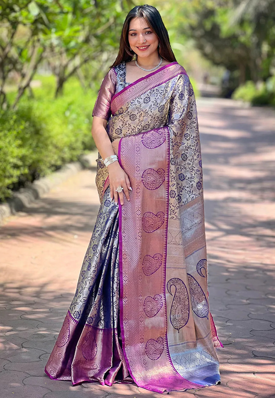 Graceful Indian Bridal Saree | Timeless Kanchipuram Weaves