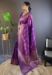 Womens Fashion Ethnic Kanjeevaram Purple Color Sarees-MLSHWSA1987PUP