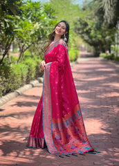 Womens Fashion Ethnic Paithani Pink Color Sarees-MLSHWSA1998PNK