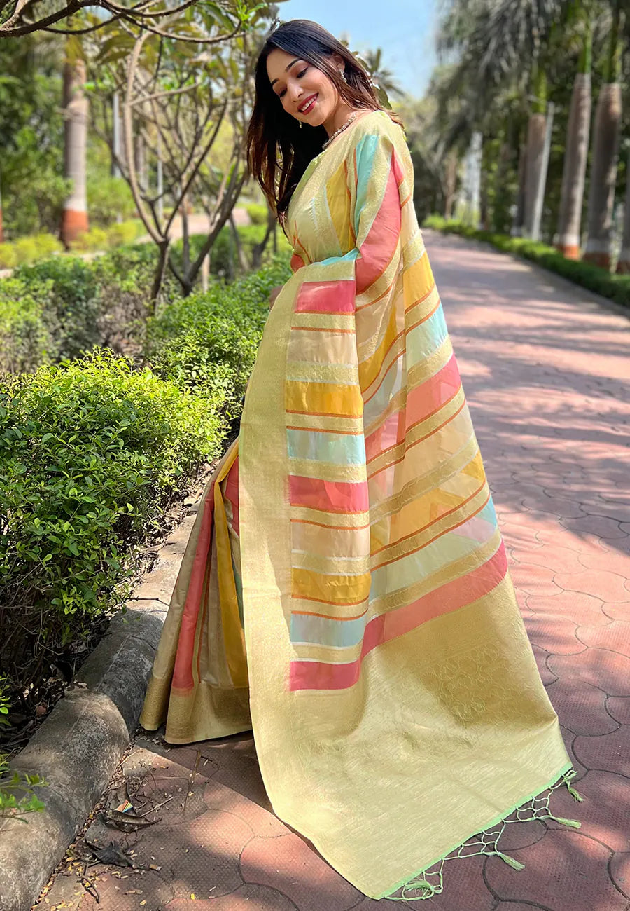 Stylish Green Kanjeevaram Style Saree | Designer Indian Wedding Sarees