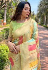 Womens Fashion Ethnic Kanjeevaram Green Color Sarees-MLSHWSA1981PSG