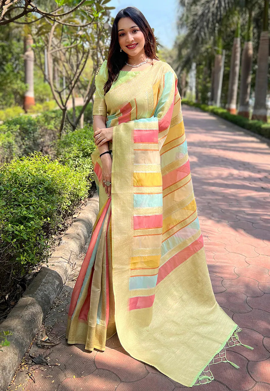 Stylish Green Kanjeevaram Style Saree | Designer Indian Wedding Sarees
