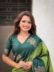 Womens Fashion Ethnic Kanjeevaram Green Color Sarees-MLSHWSA1838GRN
