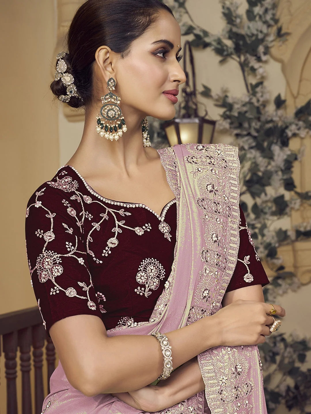 Lavender Embroidered Saree | Indian Sarees & More