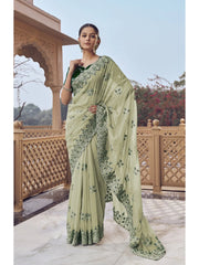 Womens Premium Fashion Ethnic Green Color Saree-MLSHWSA2162GRN0ONE
