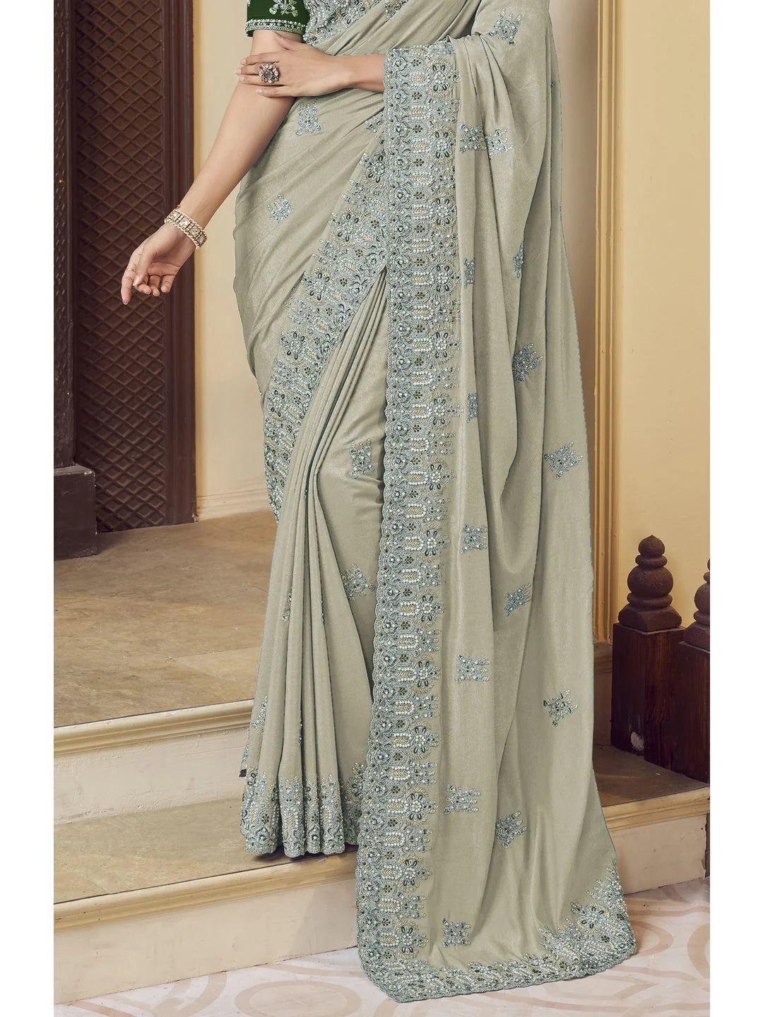 Green Embroidered Saree | Indian Sarees for Women