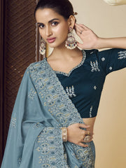 Womens Premium Fashion Ethnic Grey Color Saree-MLSHWSA2152GRY0ONE