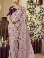 Womens Premium Fashion Ethnic Lavender Color Saree-MLSHWSA2147LVR0ONE