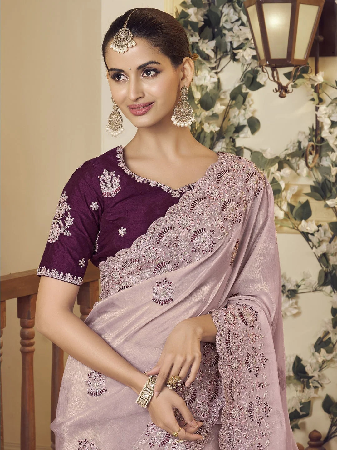 Lavender Organza Saree | Indian Wedding Sarees