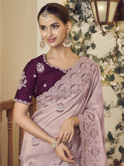 Womens Premium Fashion Ethnic Lavender Color Saree-MLSHWSA2147LVR0ONE