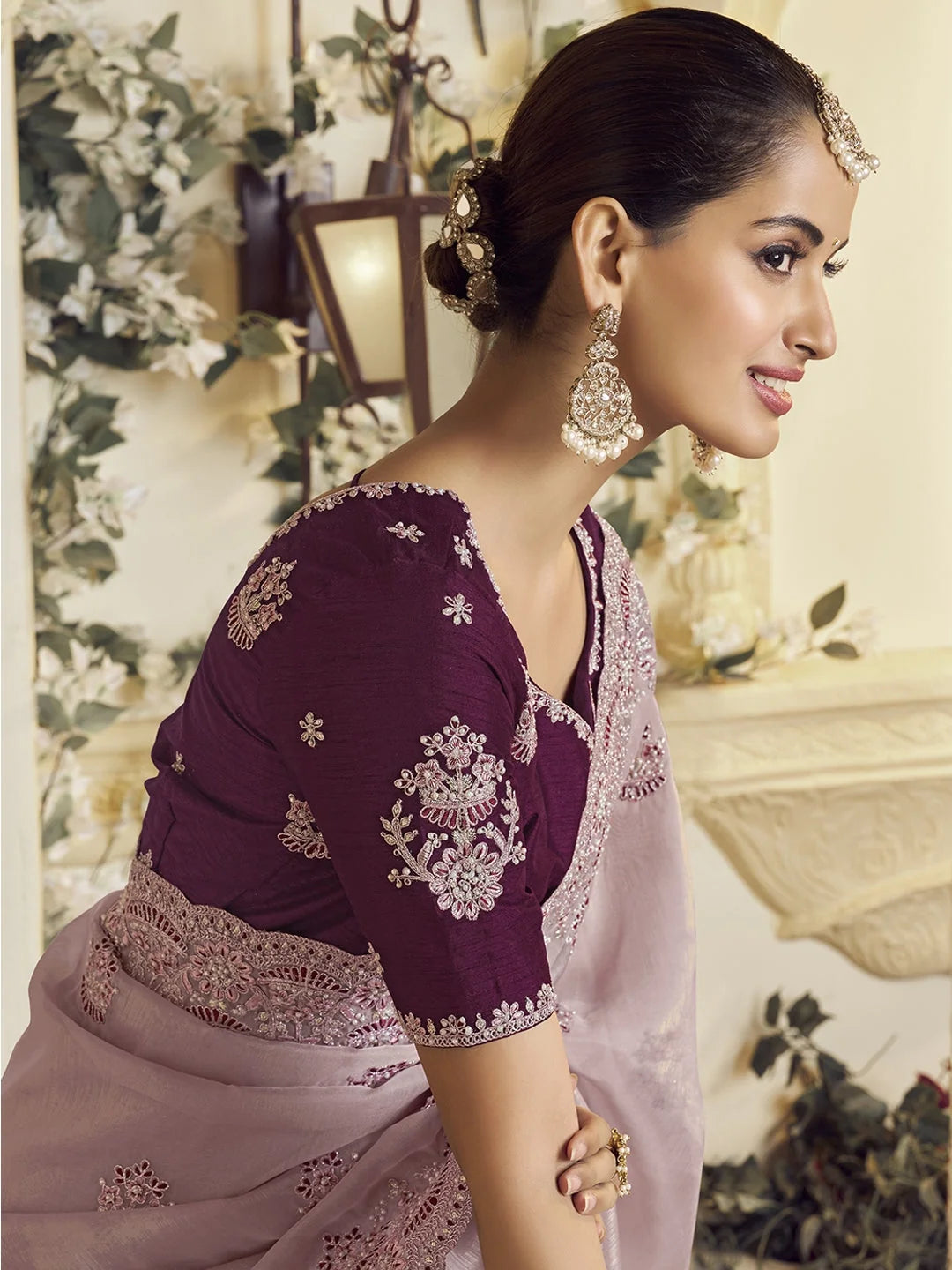 Lavender Organza Saree | Indian Wedding Sarees