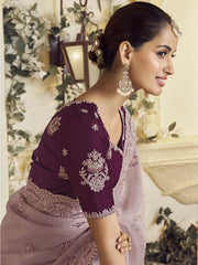 Womens Premium Fashion Ethnic Lavender Color Saree-MLSHWSA2147LVR0ONE