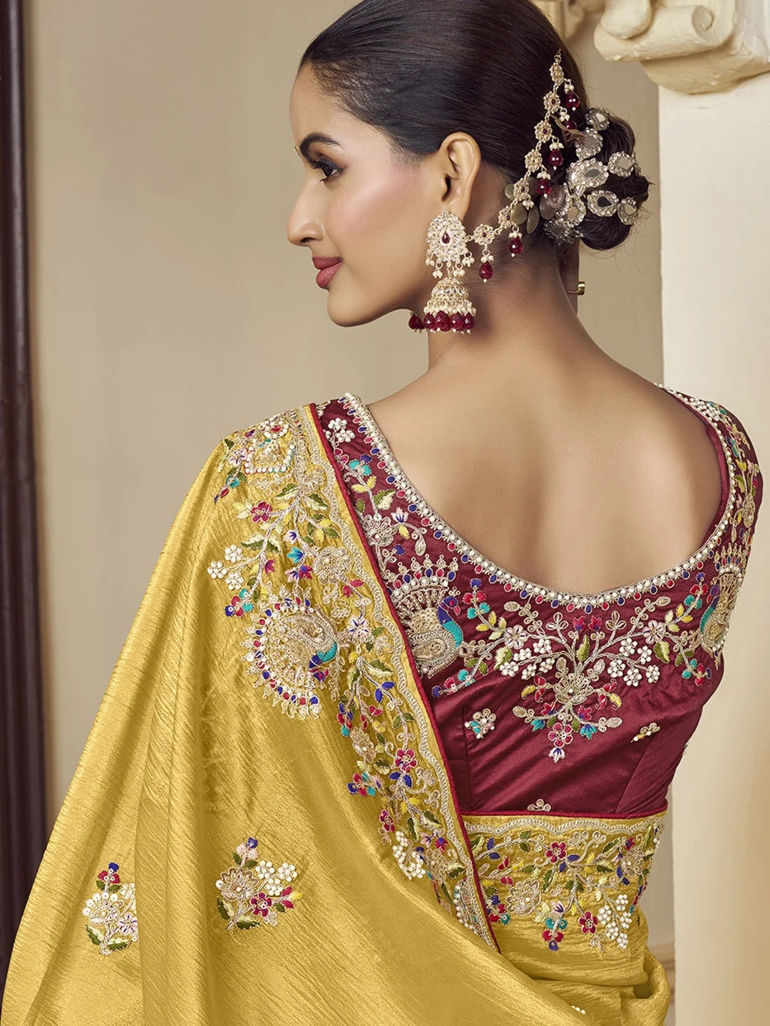 Yellow Paisley Saree | Designer Sarees India