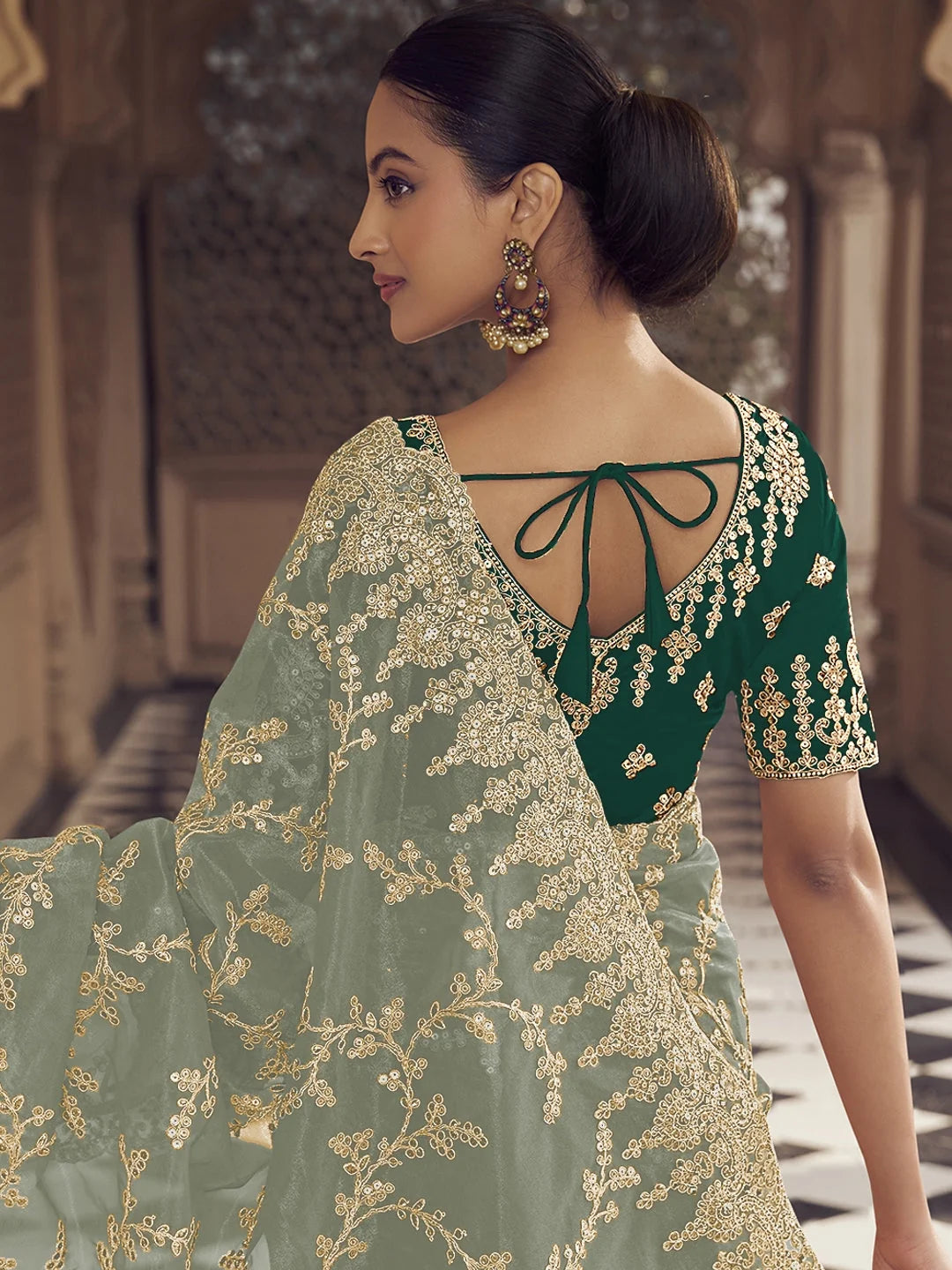 Blue Polyester Saree | Designer Sarees India & More