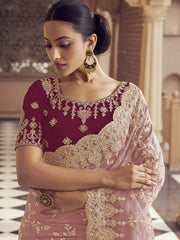 Womens Premium Fashion Ethnic Pink Color Saree-MLSHWSA2126PNK0ONE