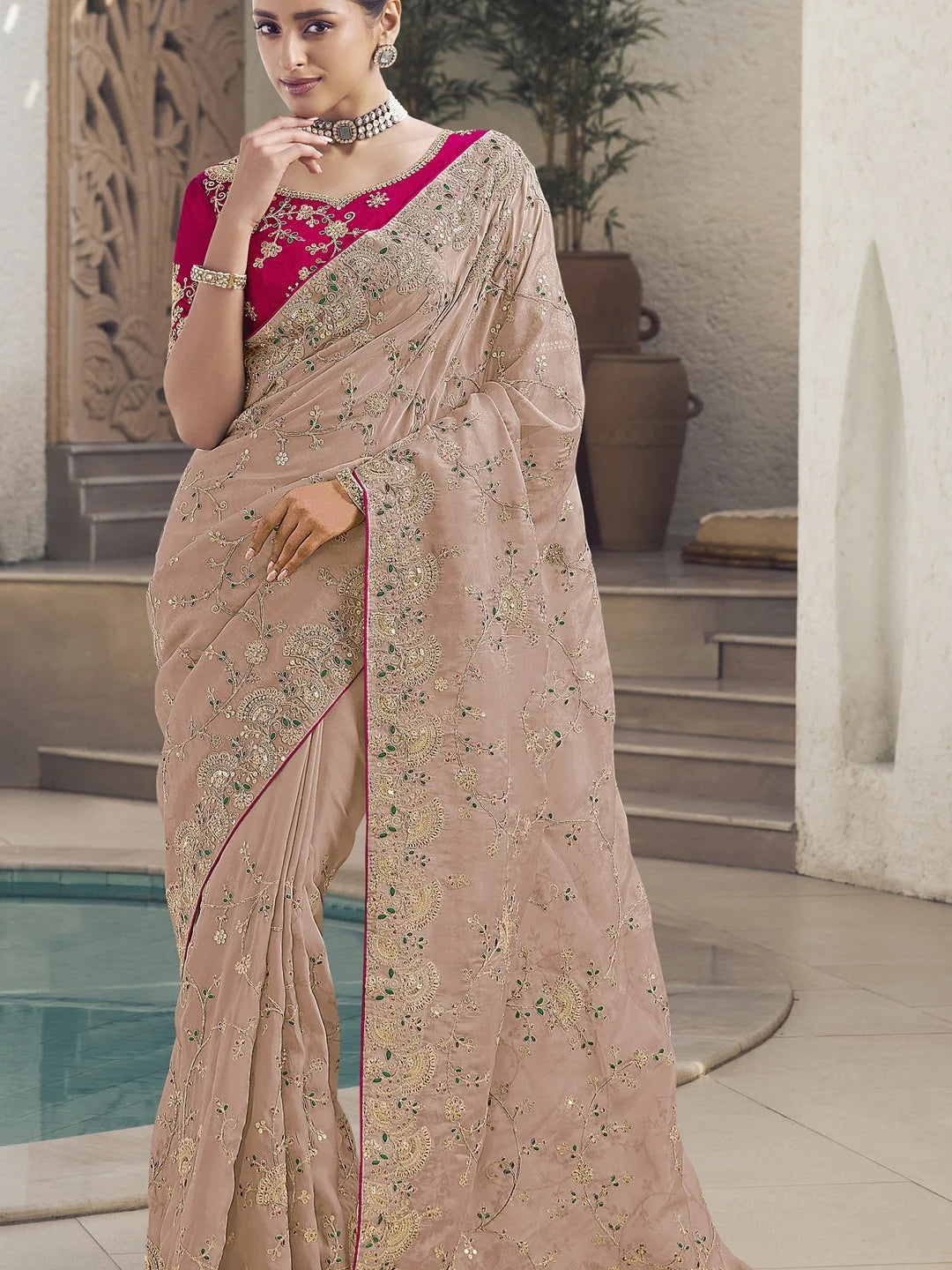 Pink Silk Saree: Premium Ethnic Indian Sari for Women