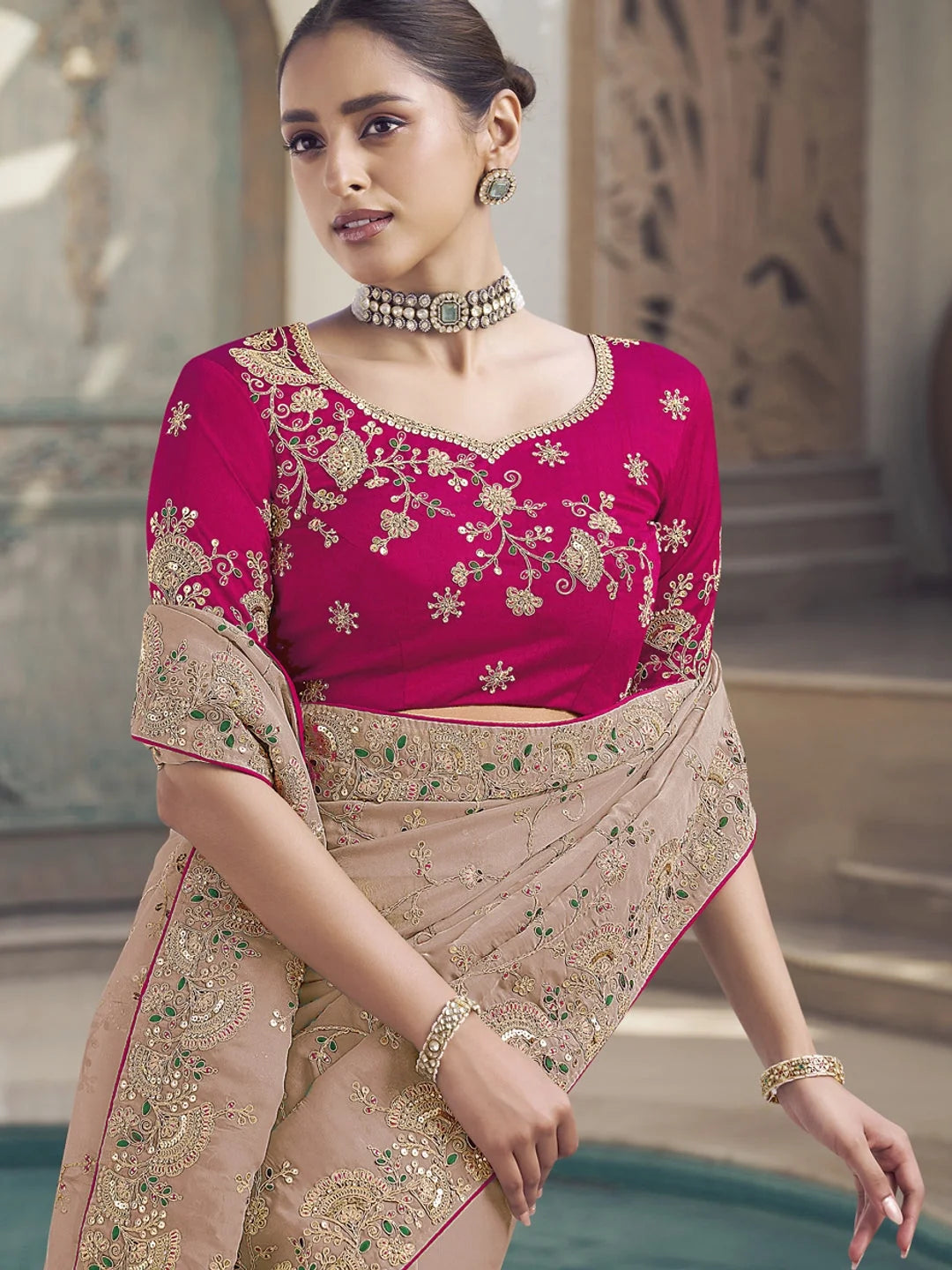 Pink Silk Saree: Premium Ethnic Indian Sari for Women