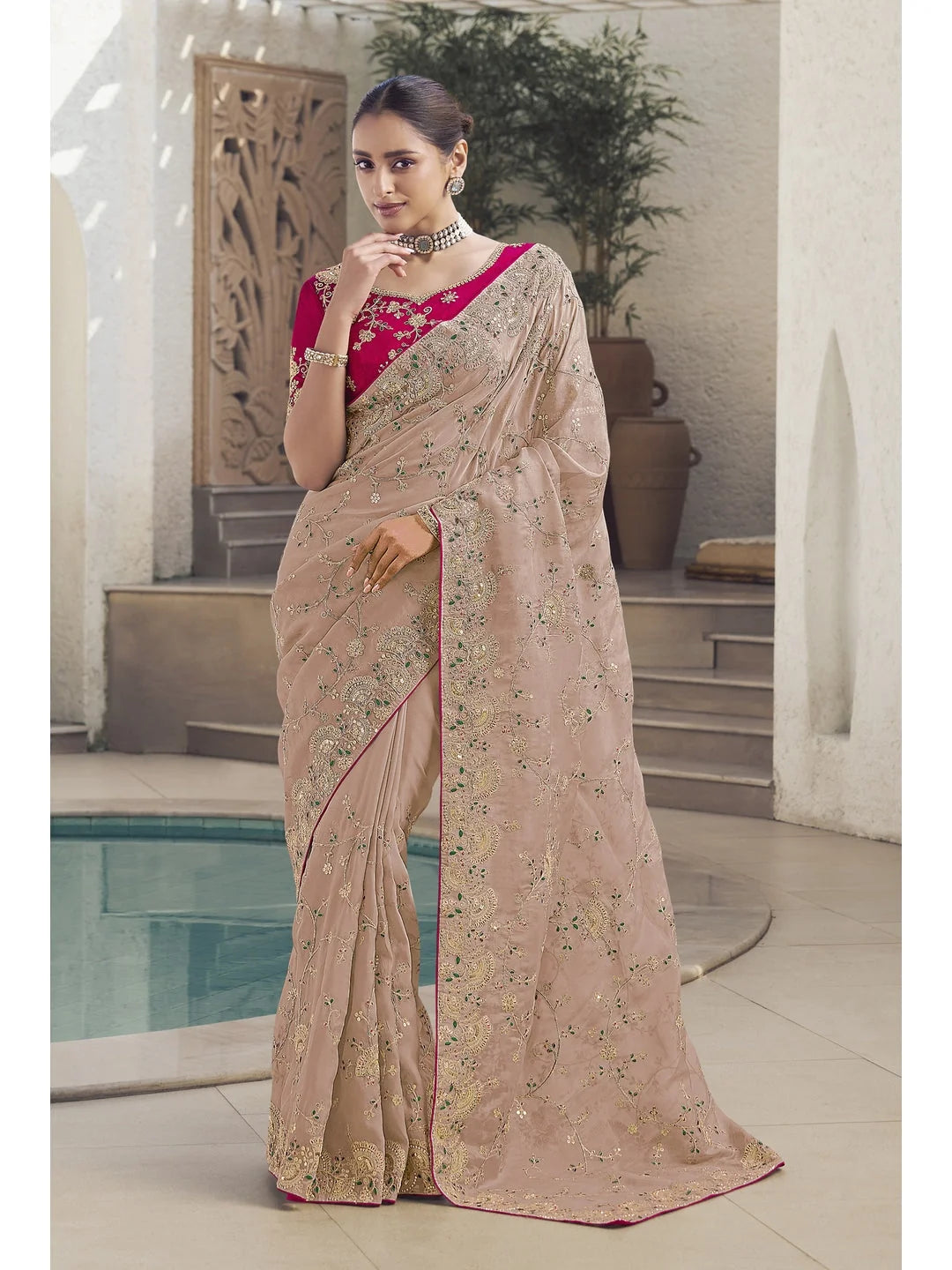 Pink Silk Saree: Premium Ethnic Indian Sari for Women