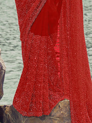Womens Premium Fashion Ethnic Red Color Saree-MLSHWSA2104RED0ONE