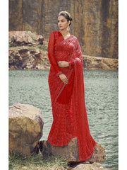 Womens Premium Fashion Ethnic Red Color Saree-MLSHWSA2104RED0ONE