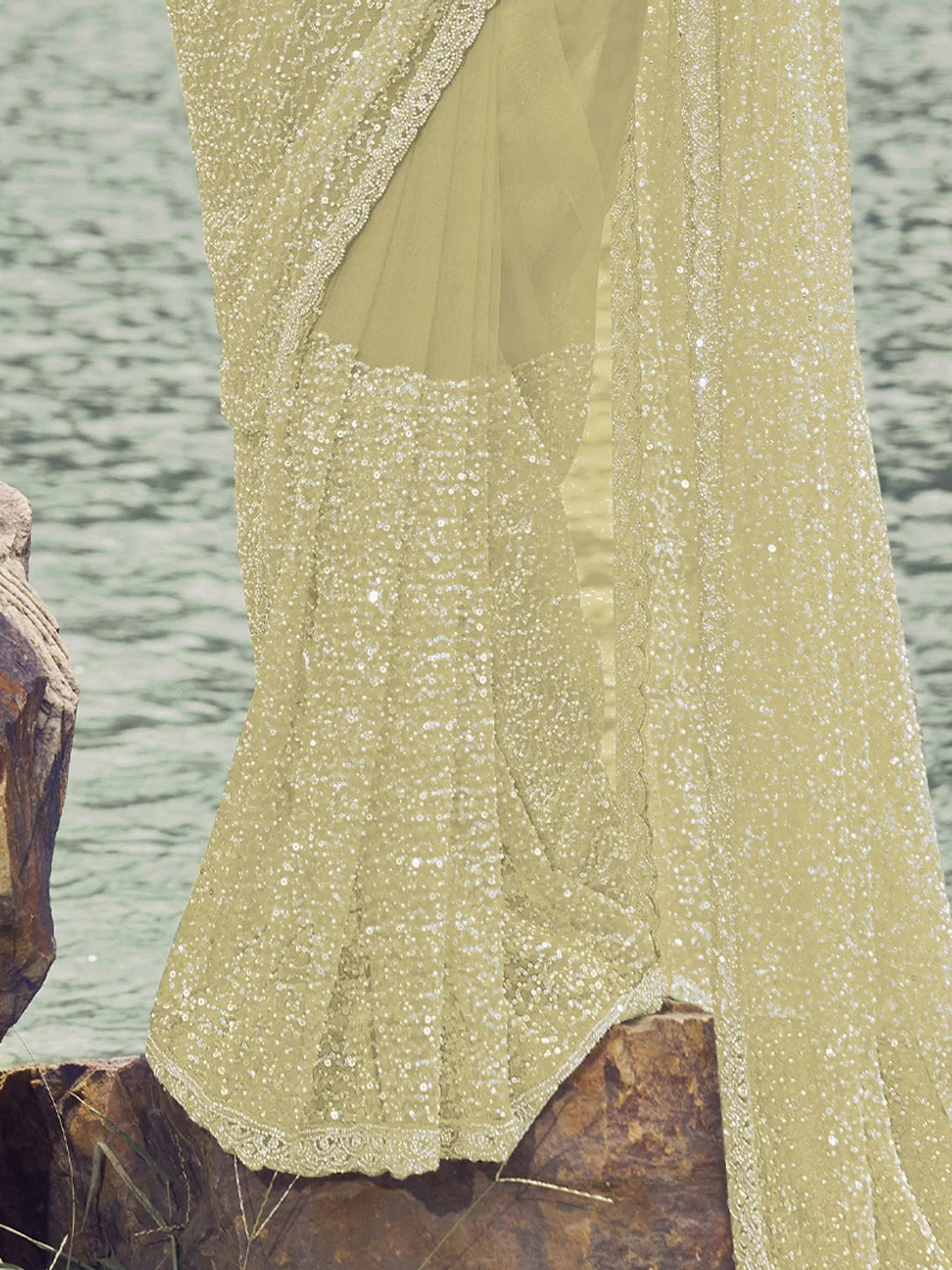 Yellow Embroidered Saree | Indian Wedding Sarees