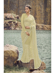 Womens Premium Fashion Ethnic Yellow Color Saree-MLSHWSA2103YLW0ONE
