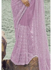 Womens Premium Fashion Ethnic Lavender Color Saree-MLSHWSA2101LVR0ONE
