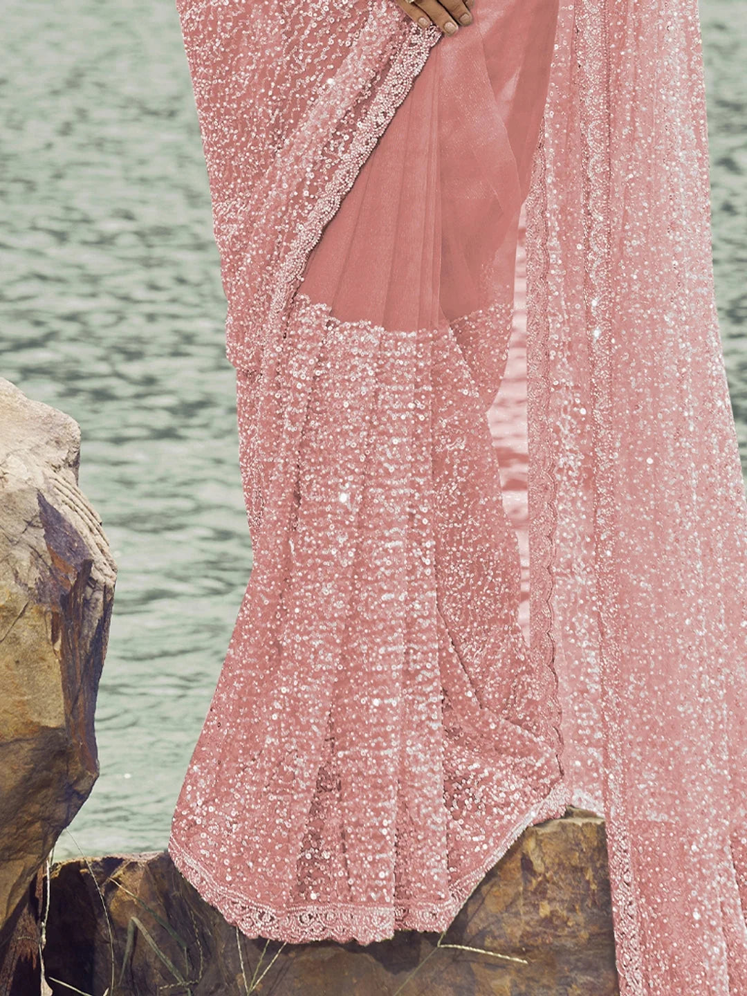Graceful Pink Embroidered Saree | Exclusive Designer Collection