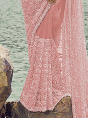 Womens Premium Fashion Ethnic Pink Color Saree-MLSHWSA2100PNK0ONE