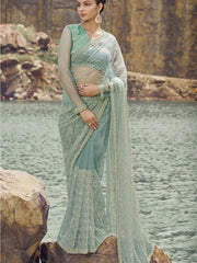 Womens Premium Fashion Ethnic Sea Green Color Saree-MLSHWSA2099SGR0ONE