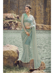Womens Premium Fashion Ethnic Sea Green Color Saree-MLSHWSA2099SGR0ONE