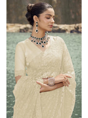 Womens Premium Fashion Ethnic White Color Saree-MLSHWSA2098WHT0ONE