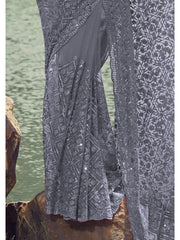 Womens Premium Fashion Ethnic Grey Color Saree-MLSHWSA2094GRY0ONE