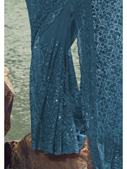 Womens Premium Fashion Ethnic Blue Color Saree-MLSHWSA2093BLU0ONE