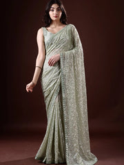 Womens Premium Fashion Ethnic Green Color Saree-MLSHWSA2092GRN0ONE